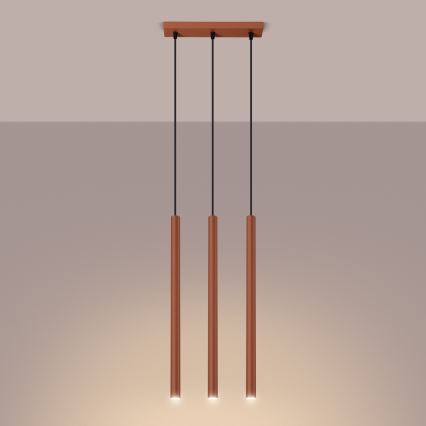 Lámpara colgante PASTELO 3xG9/8W/230V rojo