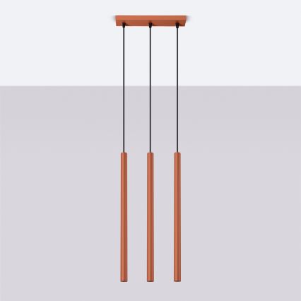 Lámpara colgante PASTELO 3xG9/8W/230V rojo