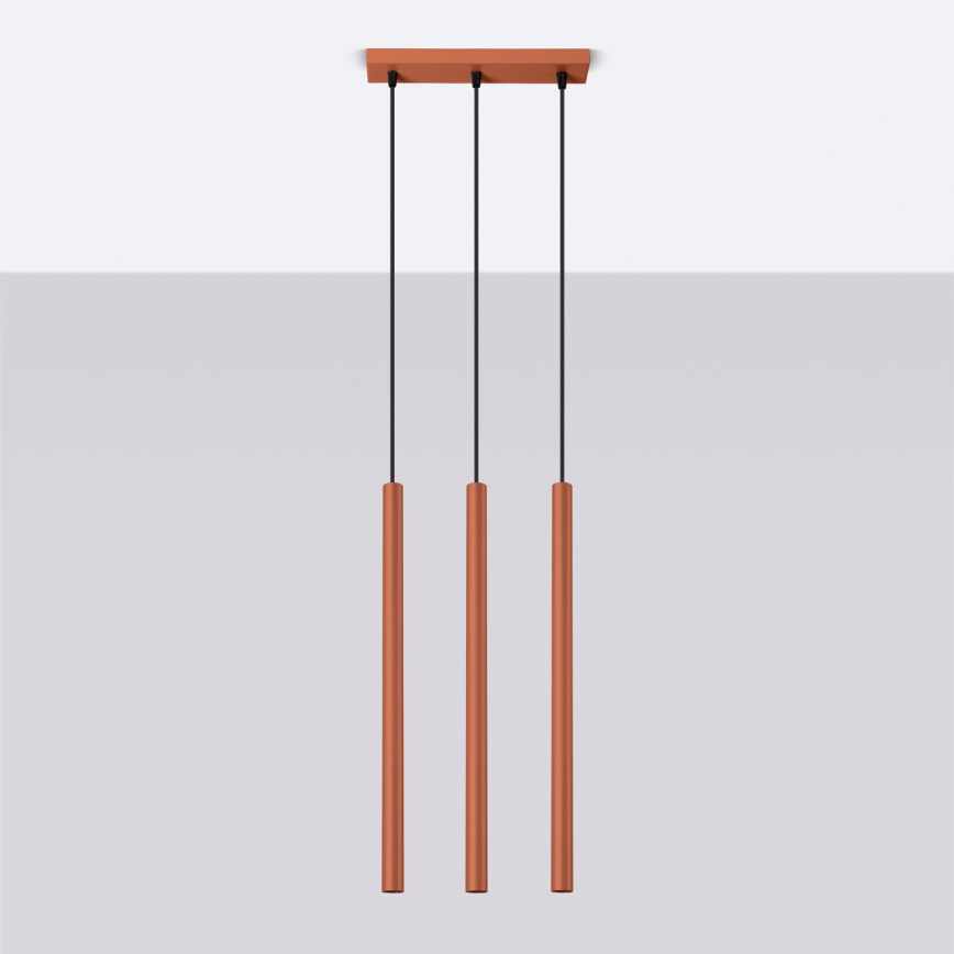 Lámpara colgante PASTELO 3xG9/8W/230V rojo