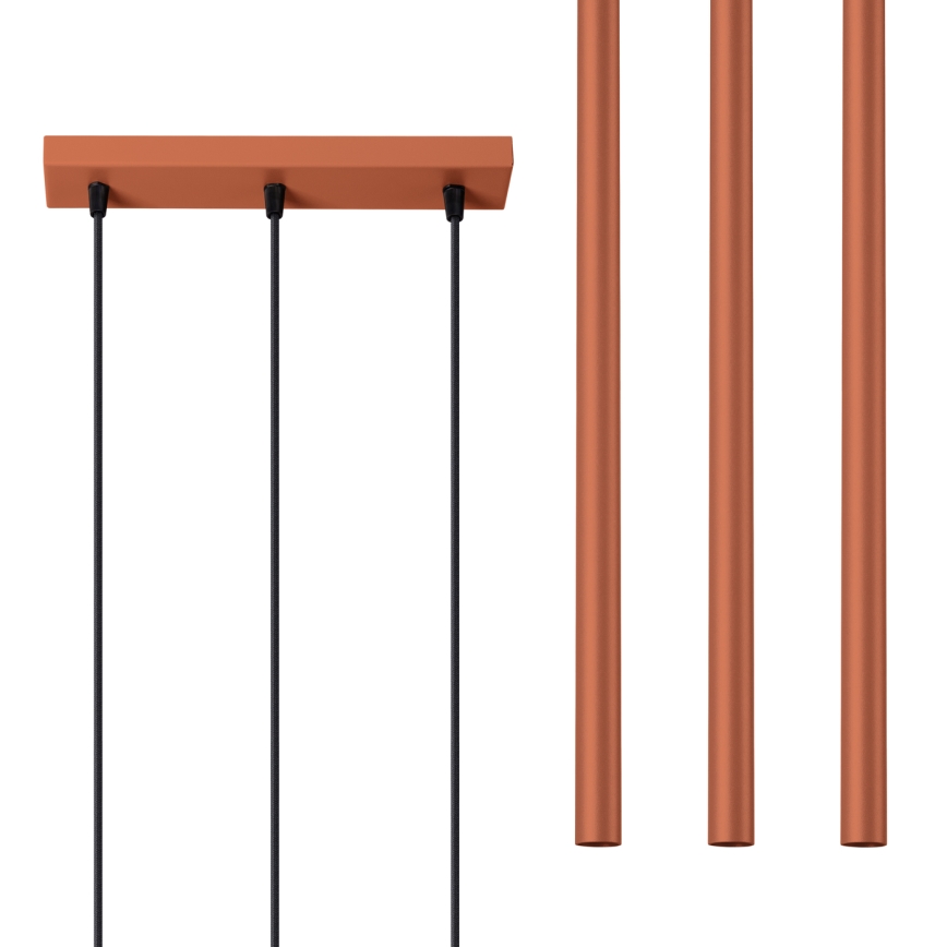 Lámpara colgante PASTELO 3xG9/8W/230V rojo