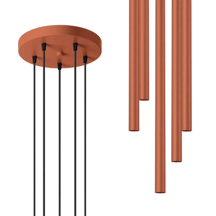 Lámpara colgante PASTELO 5xG9/8W/230V rojo