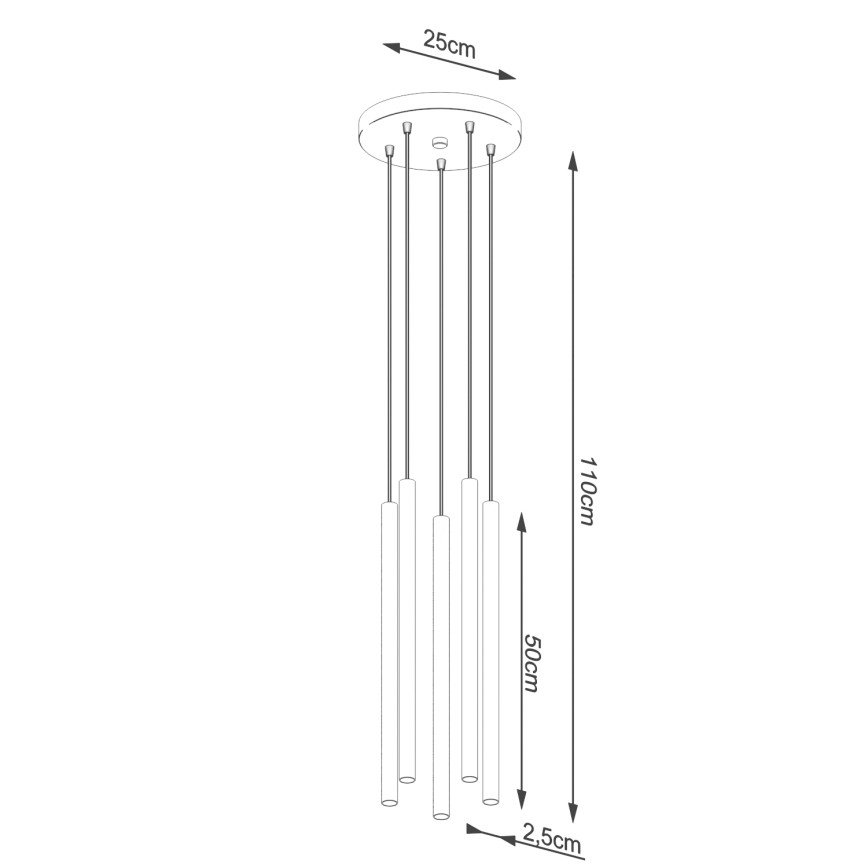 Lámpara colgante PASTELO 5xG9/8W/230V rojo