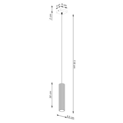 Lámpara colgante KARBON 1xGU10/10W/230V blanco