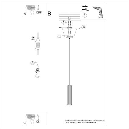 Lámpara colgante KARBON 1xGU10/10W/230V blanco