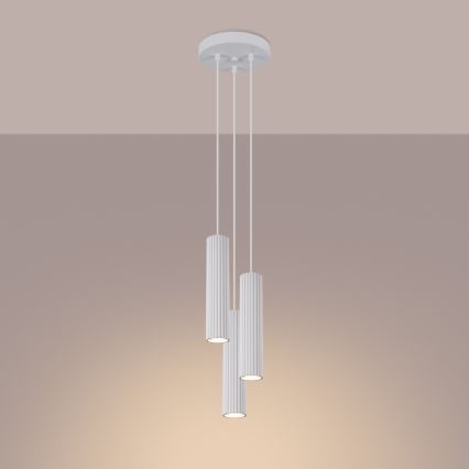 Lámpara colgante KARBON 3xGU10/10W/230V blanco