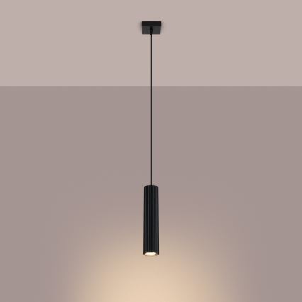 Lámpara colgante KARBON 1xGU10/10W/230V negro