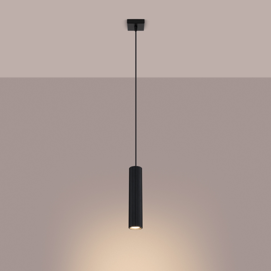 Lámpara colgante KARBON 1xGU10/10W/230V negro