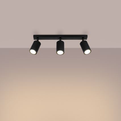 Foco KARBON 3xGU10/10W/230V negro
