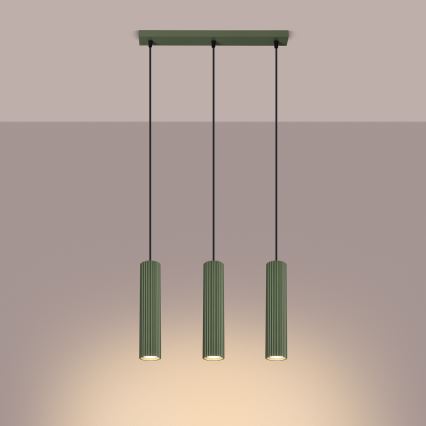 Lámpara colgante KARBON 3xGU10/10W/230V Verde