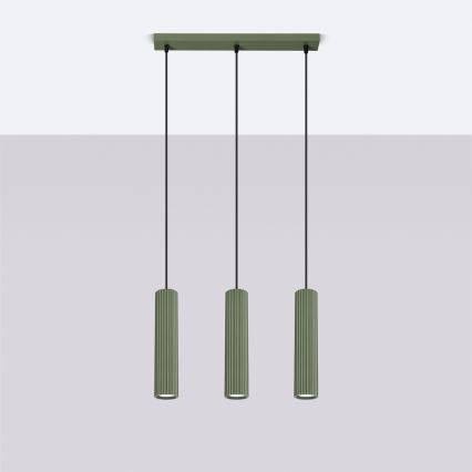 Lámpara colgante KARBON 3xGU10/10W/230V Verde