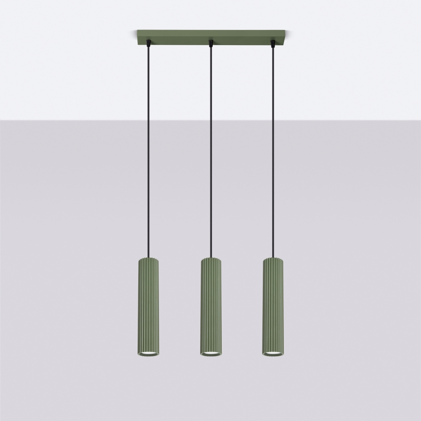 Lámpara colgante KARBON 3xGU10/10W/230V Verde