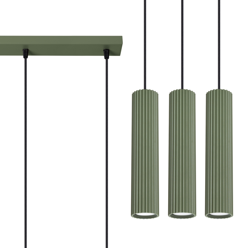 Lámpara colgante KARBON 3xGU10/10W/230V Verde