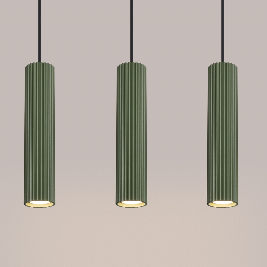 Lámpara colgante KARBON 3xGU10/10W/230V Verde