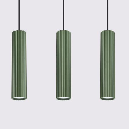 Lámpara colgante KARBON 3xGU10/10W/230V Verde