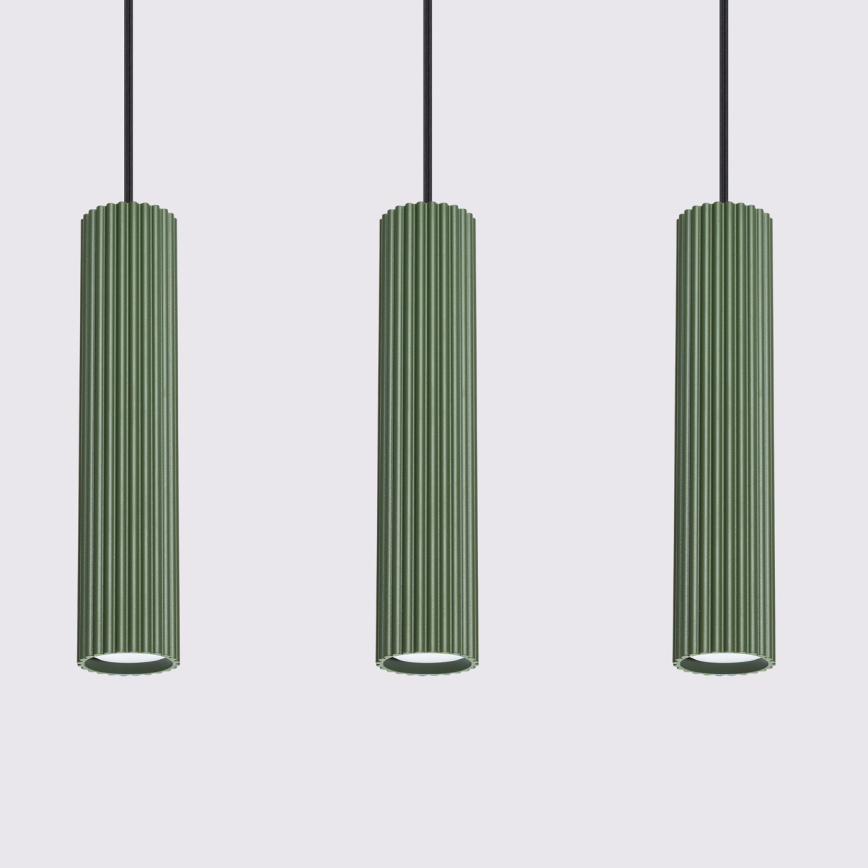 Lámpara colgante KARBON 3xGU10/10W/230V Verde