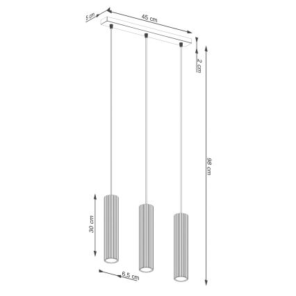 Lámpara colgante KARBON 3xGU10/10W/230V Verde