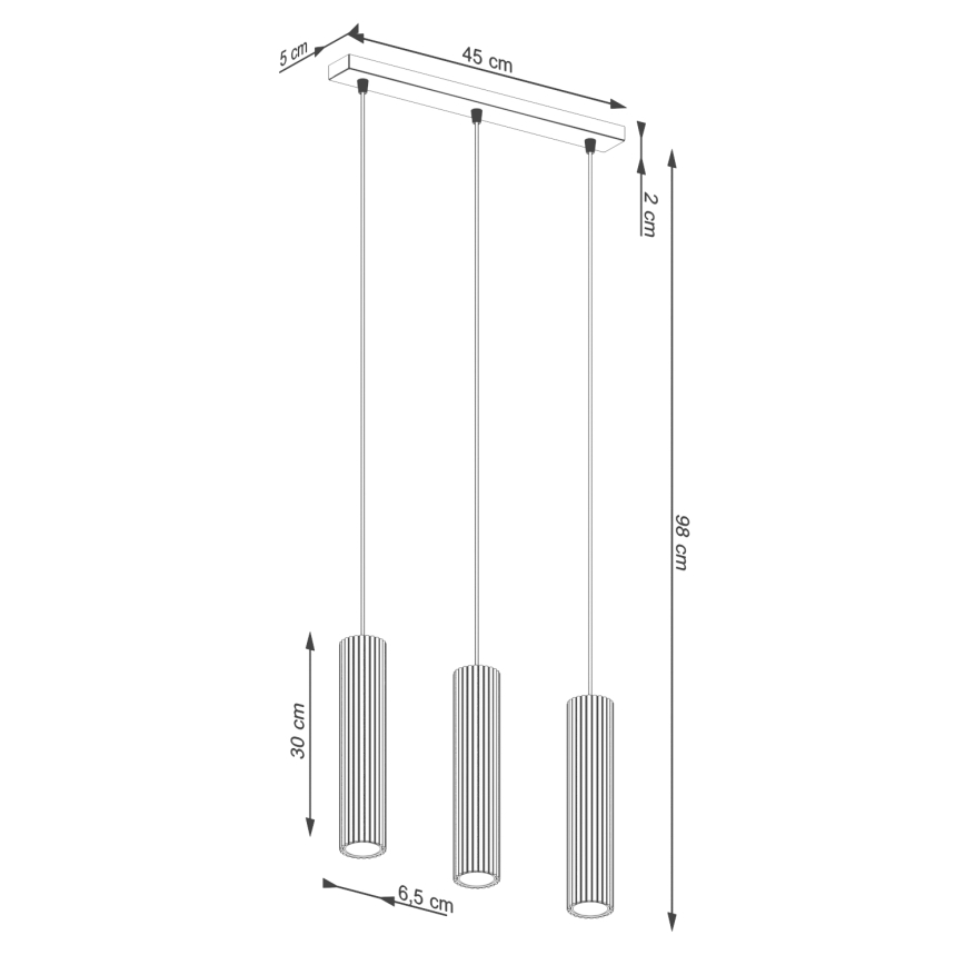 Lámpara colgante KARBON 3xGU10/10W/230V Verde