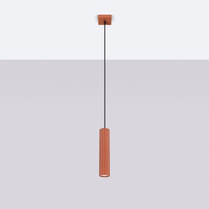 Lámpara colgante KARBON 1xGU10/10W/230V rojo