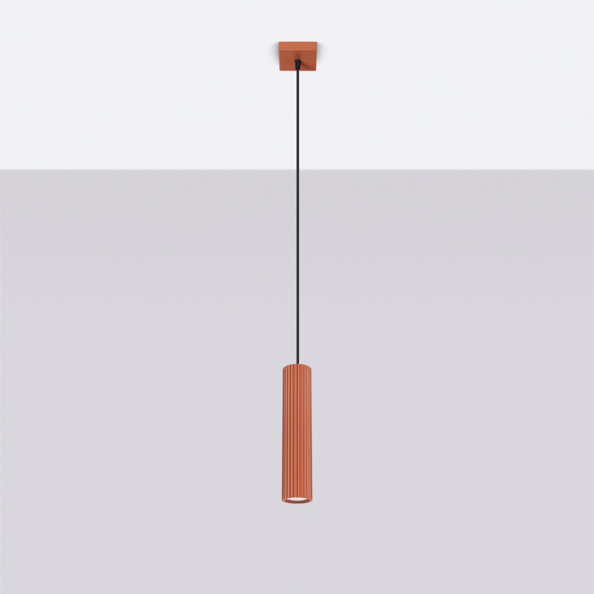 Lámpara colgante KARBON 1xGU10/10W/230V rojo