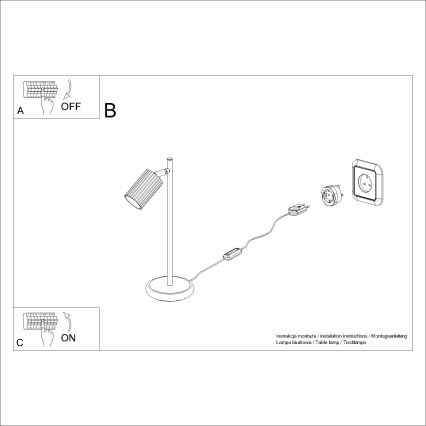 Lámpara de mesa KARBON 1xGU10/10W/230V rojo