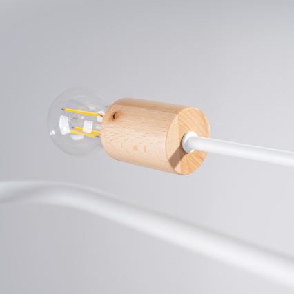 Lámpara de techo TIMBO 8xE27/15W/230V blanco/beige/haya