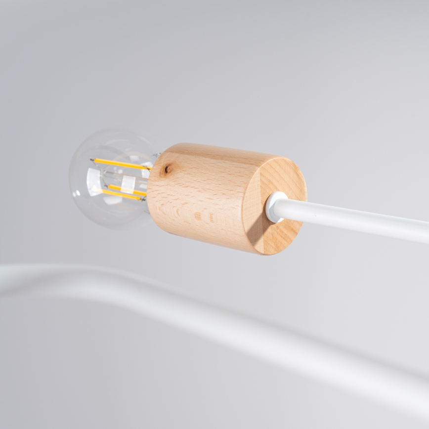 Lámpara de techo TIMBO 8xE27/15W/230V blanco/beige/haya