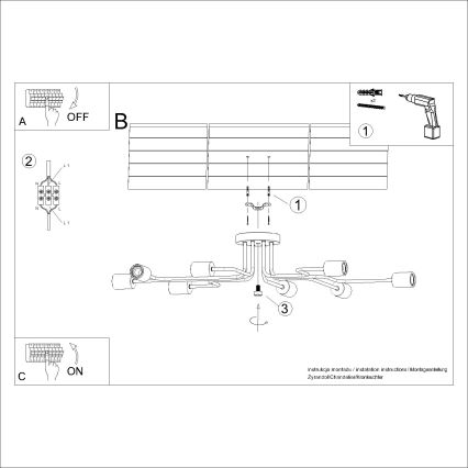 Lámpara de techo TIMBO 8xE27/15W/230V blanco/beige/haya