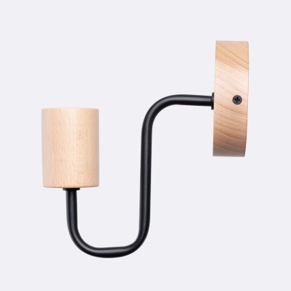 Aplique TIMBO 1xE27/15W/230V negro/beige/haya