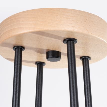 Lámpara de techo TIMBO 4xE27/15W/230V negro/beige/haya