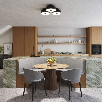 Lámpara de techo OMIQ 4xE27/15W/230V Ø 30 cm negra