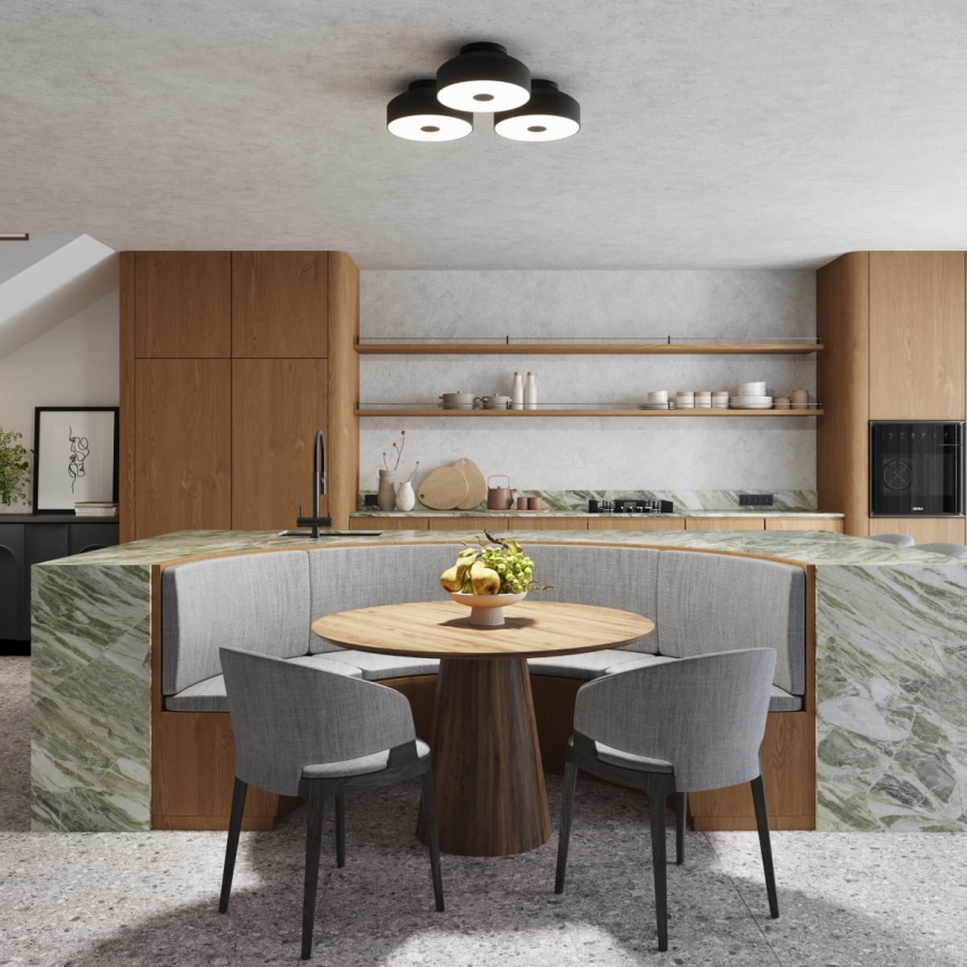 Lámpara de techo OMIQ 4xE27/15W/230V Ø 30 cm negra