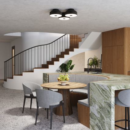 Lámpara de techo OMIQ 4xE27/15W/230V Ø 30 cm negra