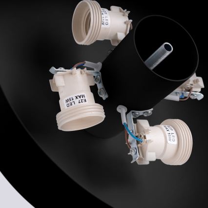 Lámpara de techo OMIQ 4xE27/15W/230V Ø 30 cm negra