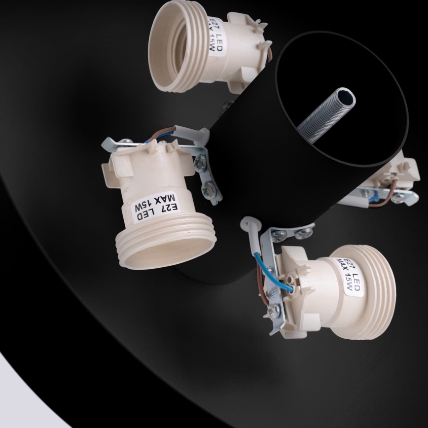 Lámpara de techo OMIQ 4xE27/15W/230V Ø 30 cm negra