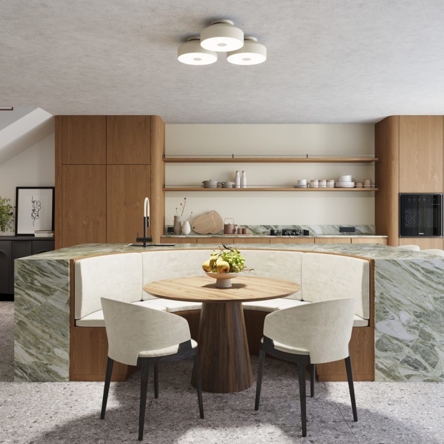 Luminaria de techo OMIQ 4xE27/15W/230V, diámetro 30 cm, color crema