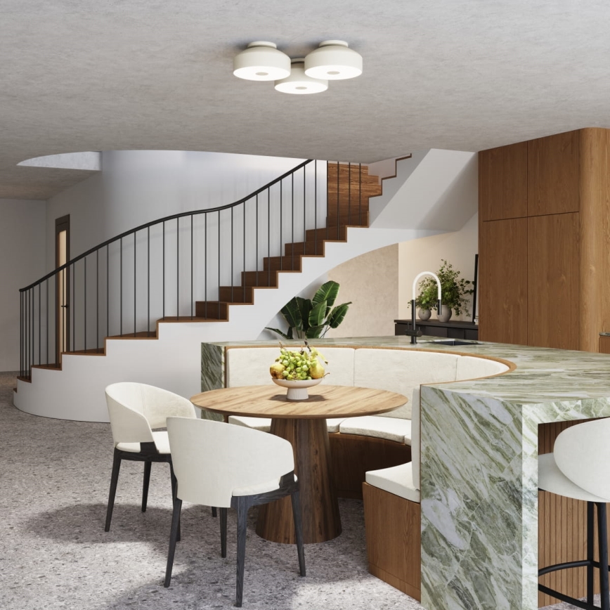 Luminaria de techo OMIQ 4xE27/15W/230V, diámetro 30 cm, color crema