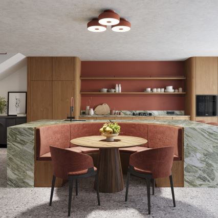 Lámpara de techo OMIQ 4xE27/15W/230V Ø 30 cm roja