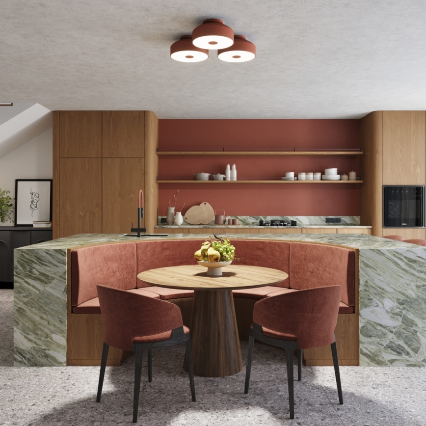 Lámpara de techo OMIQ 4xE27/15W/230V Ø 30 cm roja