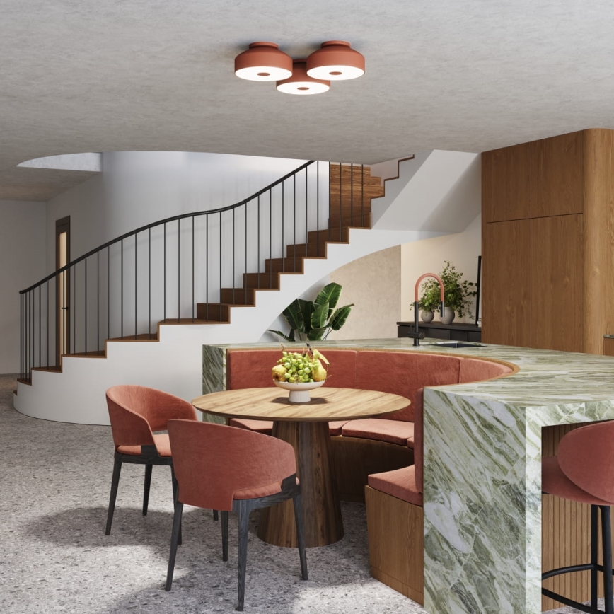 Lámpara de techo OMIQ 4xE27/15W/230V Ø 30 cm roja