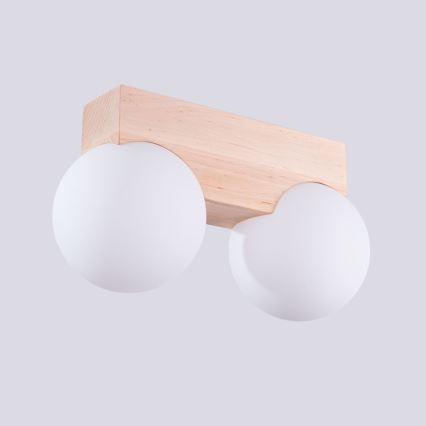 Plafón BULBO 2xG9/8W/230V haya/blanco