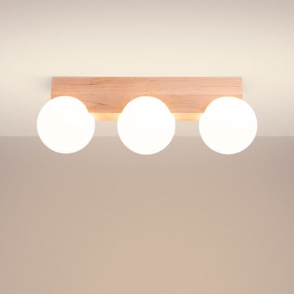 Plafón BULBO 3xG9/8W/230V haya/blanco
