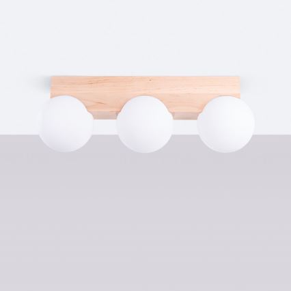 Plafón BULBO 3xG9/8W/230V haya/blanco