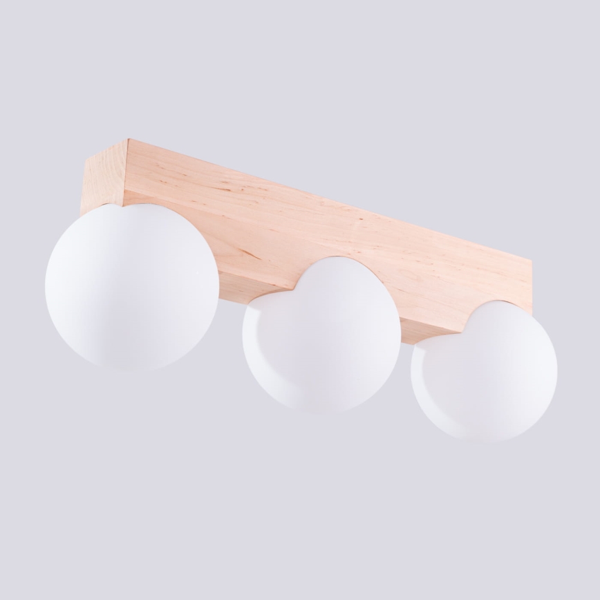 Plafón BULBO 3xG9/8W/230V haya/blanco