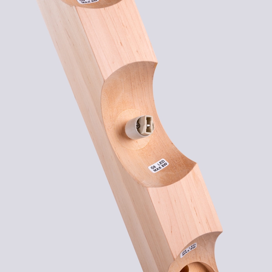Plafón BULBO 3xG9/8W/230V haya/blanco