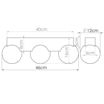 Plafón BULBO 3xG9/8W/230V haya/blanco
