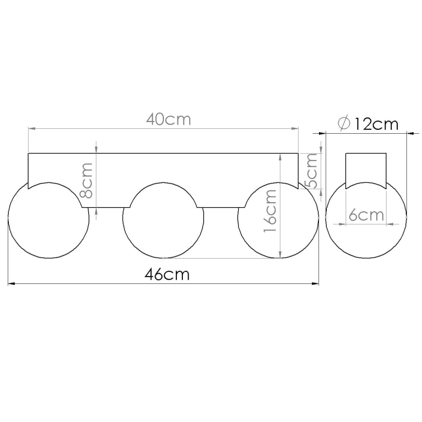 Plafón BULBO 3xG9/8W/230V haya/blanco