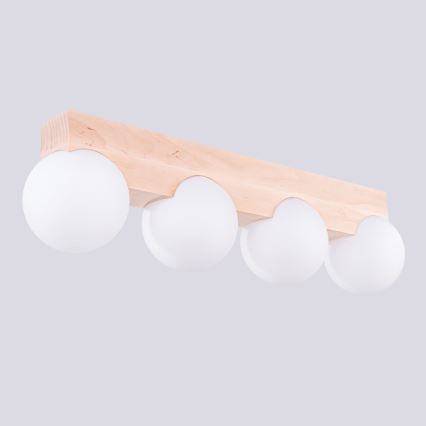 Plafón BULBO 4xG9/8W/230V haya/blanco