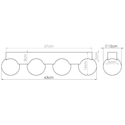 Plafón BULBO 4xG9/8W/230V haya/blanco