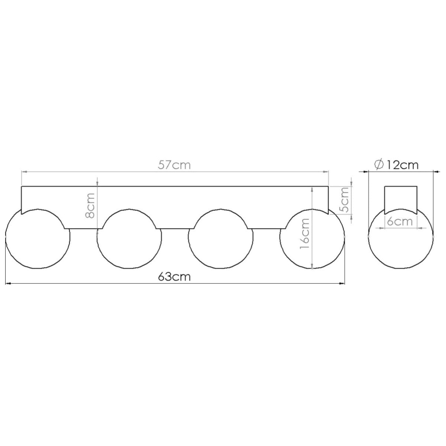 Plafón BULBO 4xG9/8W/230V haya/blanco