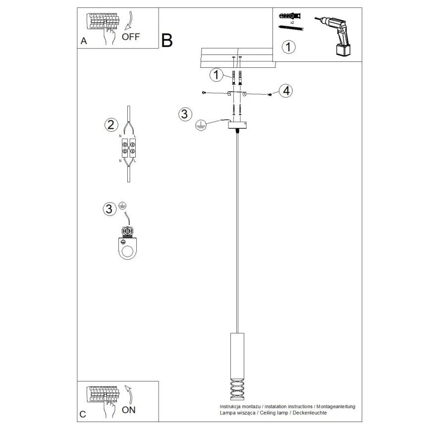 Lámpara colgante LAMI 1xGU10/10W/230V blanco
